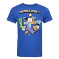 Dečija majica Minecraft - Runaway Royal Blue (9-10 god)